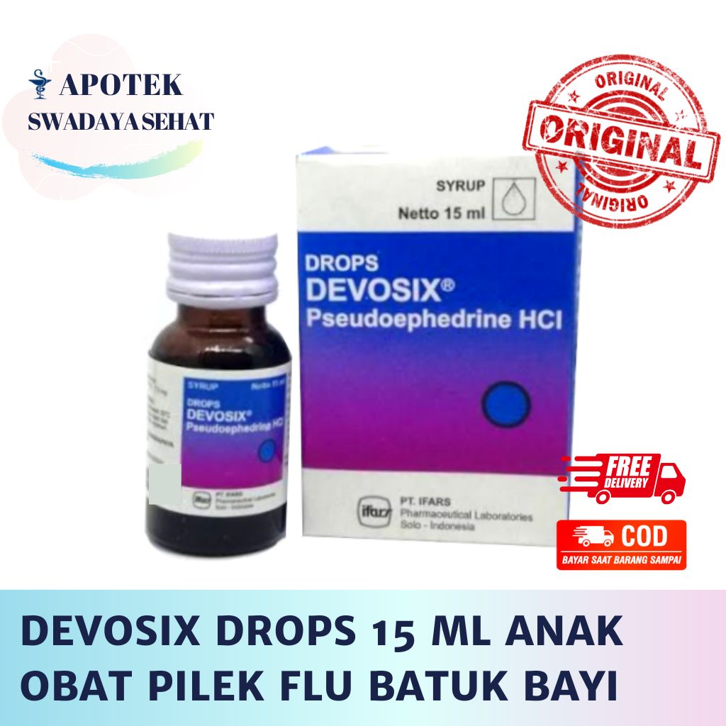 DEVOSIX DROPS 15ML - Obat Pilek Flu Anak Bayi Drop Pseudoefedrin