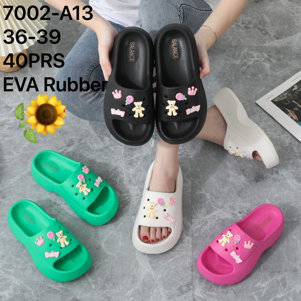 Sandal Karet Jelly Wedges Wanita import Model Terbaru Original Kekinian by AGUNG STYLE Balance 7002-A13