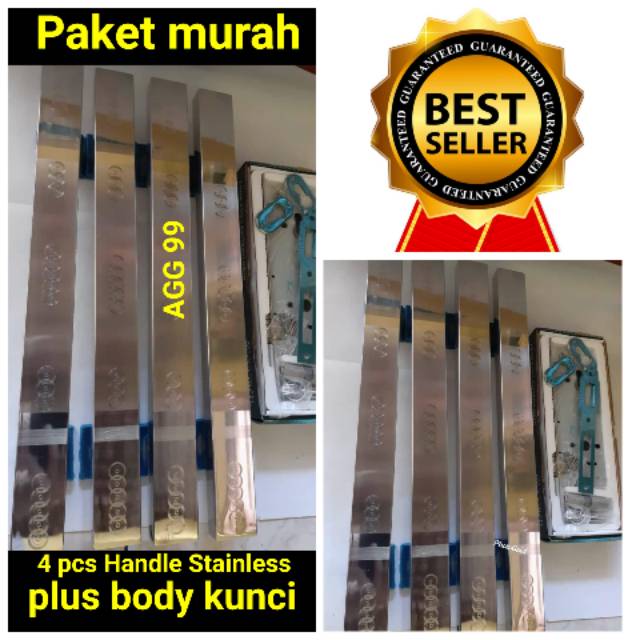 Paket Handle Murah 4 pcs plus body kunci pull Handle 4 pcs plus body kunci pelor
