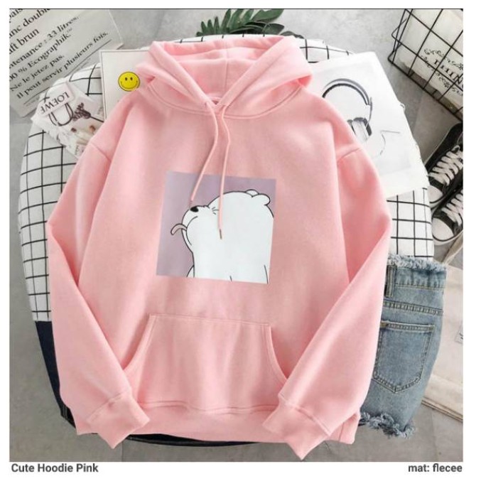 SWEATER WANITA CUTE BEAR FLEECE TEBAL PREMIUM TERBARU,