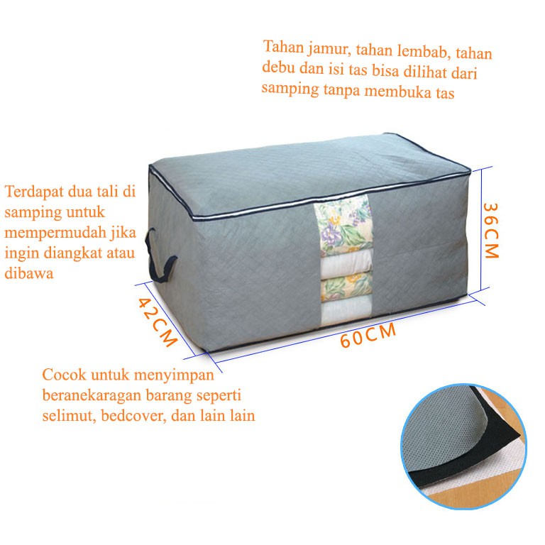 Tas Storage Box Tempat Pakaian Baju Laundry Bed Cover Selimut Serbaguna