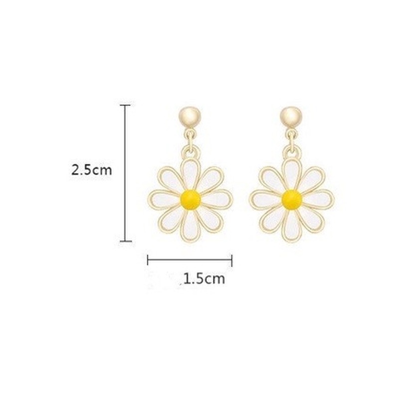 Small daisy flower creative personality feminine temperament sweet wild earrings 210807