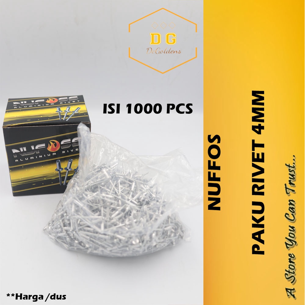 NUFFOS PAKU RIVET 4 MM - BLIND RIVET 4 MM x 11 MM - NUFFOS 540