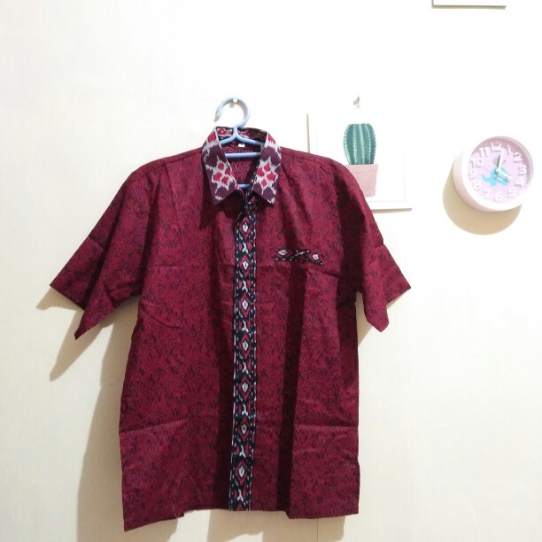 Bswart Batik Hrb026 Kenongo Hem Pendek Padi Pekalongan M L Xl Batik Pria Murah Modern Grosir