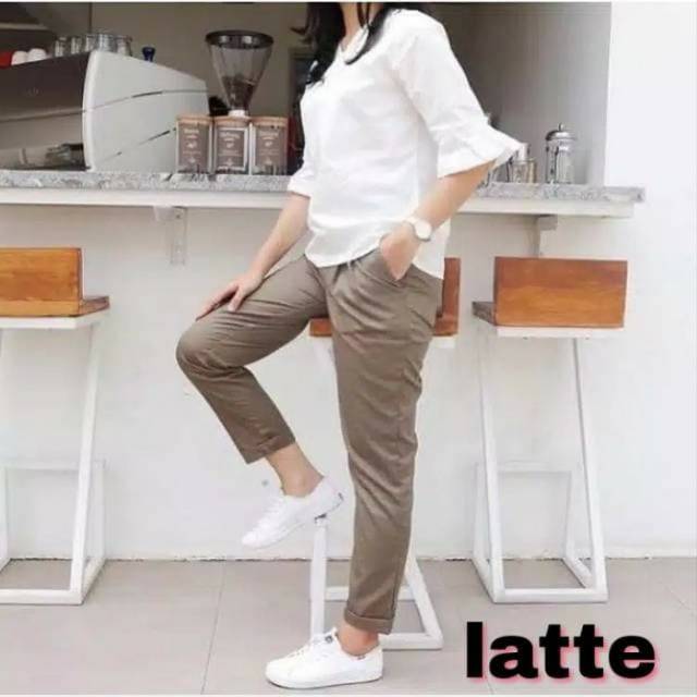 ♤zdw-352 Promo !!! BAGGY PANTS Latte beige nude maroon ivory Dusty pink white moss Tamolivia B7T7.Mo