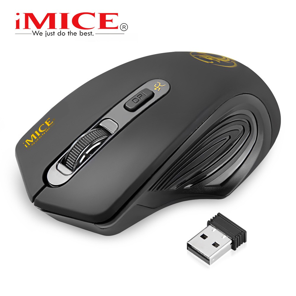 iMice Ergonomic Wireless Gaming Mouse 2000 DPI Silent Version - G1800 - Black