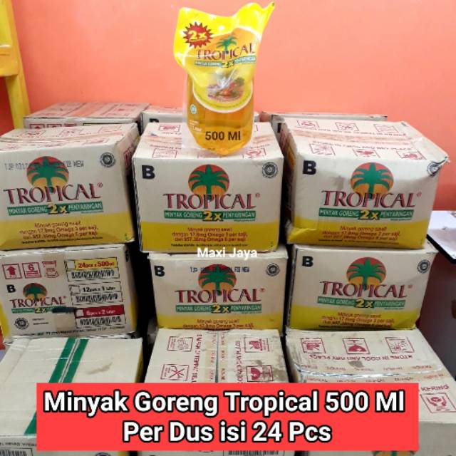 Minyak Goreng Tropical 500 Ml 
Per Dus isi 24 Pcs