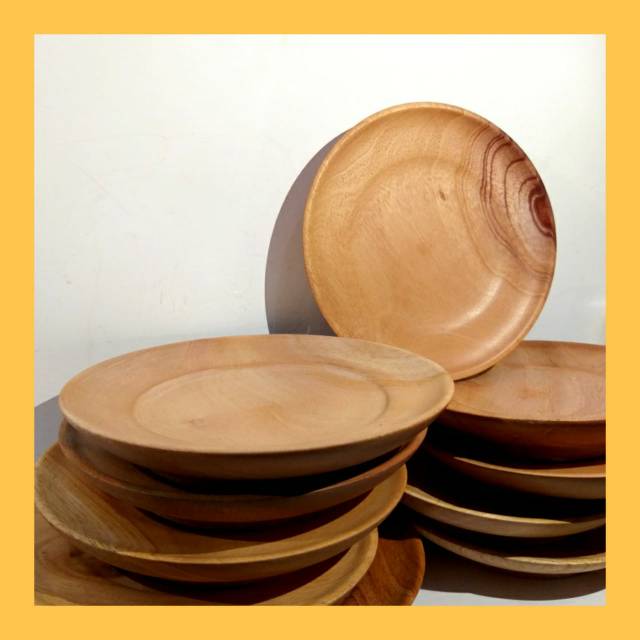 Piring saji tatakan gelas diameter  15  cm bahan Kayu  