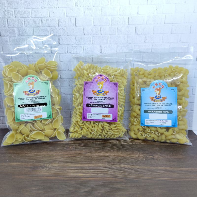 

Makaroni Pasta Sop Mentah Argo 100gr Makroni Keong Spiral Pipa