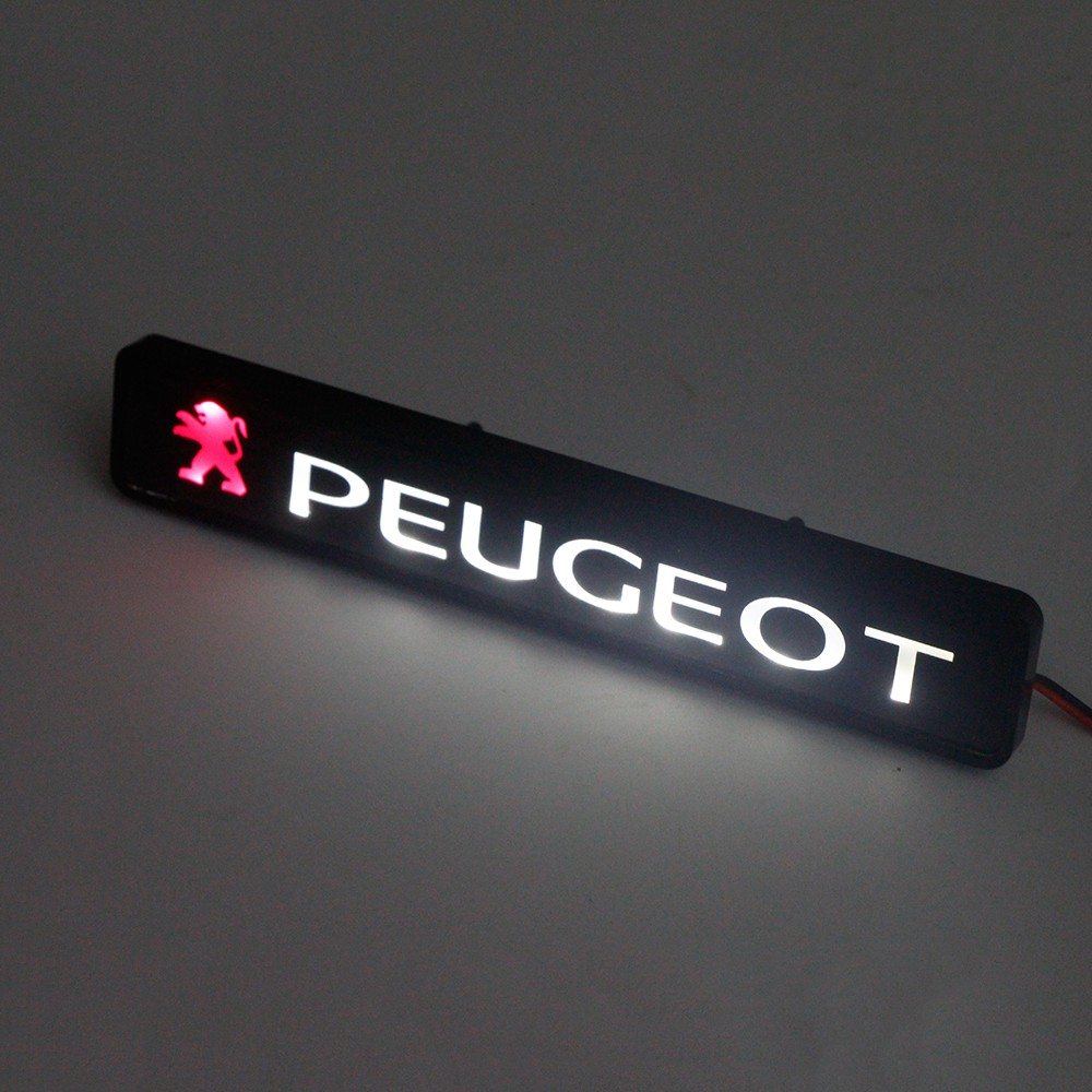 Stiker Emblem / Badge Lampu Led Depan Mobil Untuk Peugeot 4008 Rcz 5008 206 207 307 301 308 408 3008 508