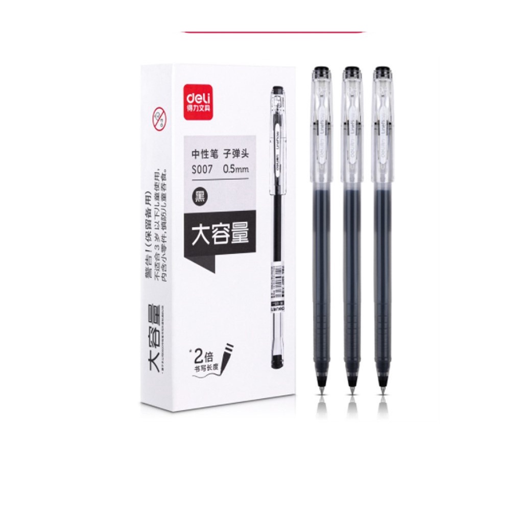 

PULPEN GEL PEN 0.5 MM MEDIUM TINTA HITAM S007 DELI