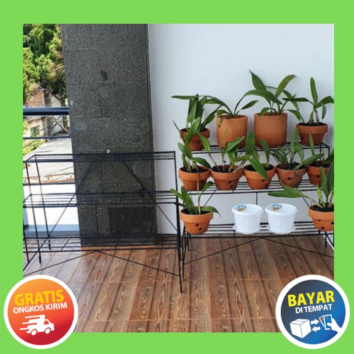 Rak Tanaman - Standing Pot Dudukan Pot Tanaman 3 Susun Rak Besi Rak Pot Besi