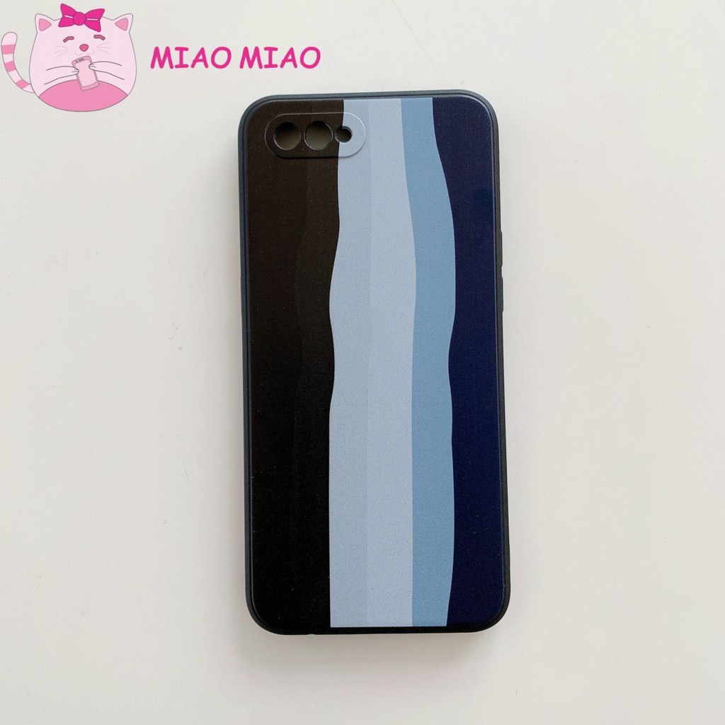 MIAO CASE PELANGI RAINBOW EDGE OPPO REALME A53 A33 A3S F9 A5S A7 A31 A9 A15S REALME C1 C2 C3 C20 C21-BLACK