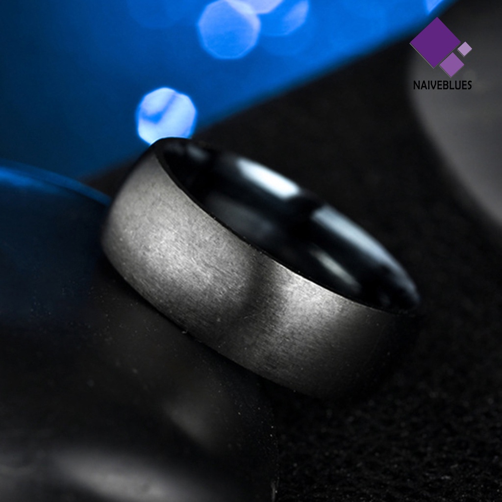 Naiveblue &gt; Cincin Lebar Bahan Titanium Warna Polos Untuk Pria