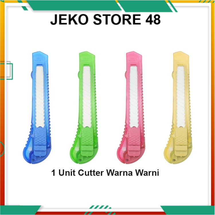 

CUTTER / KATER PLASTIK WARNA BENING TRANSPASARAN MURAH JK Jeko Store 48