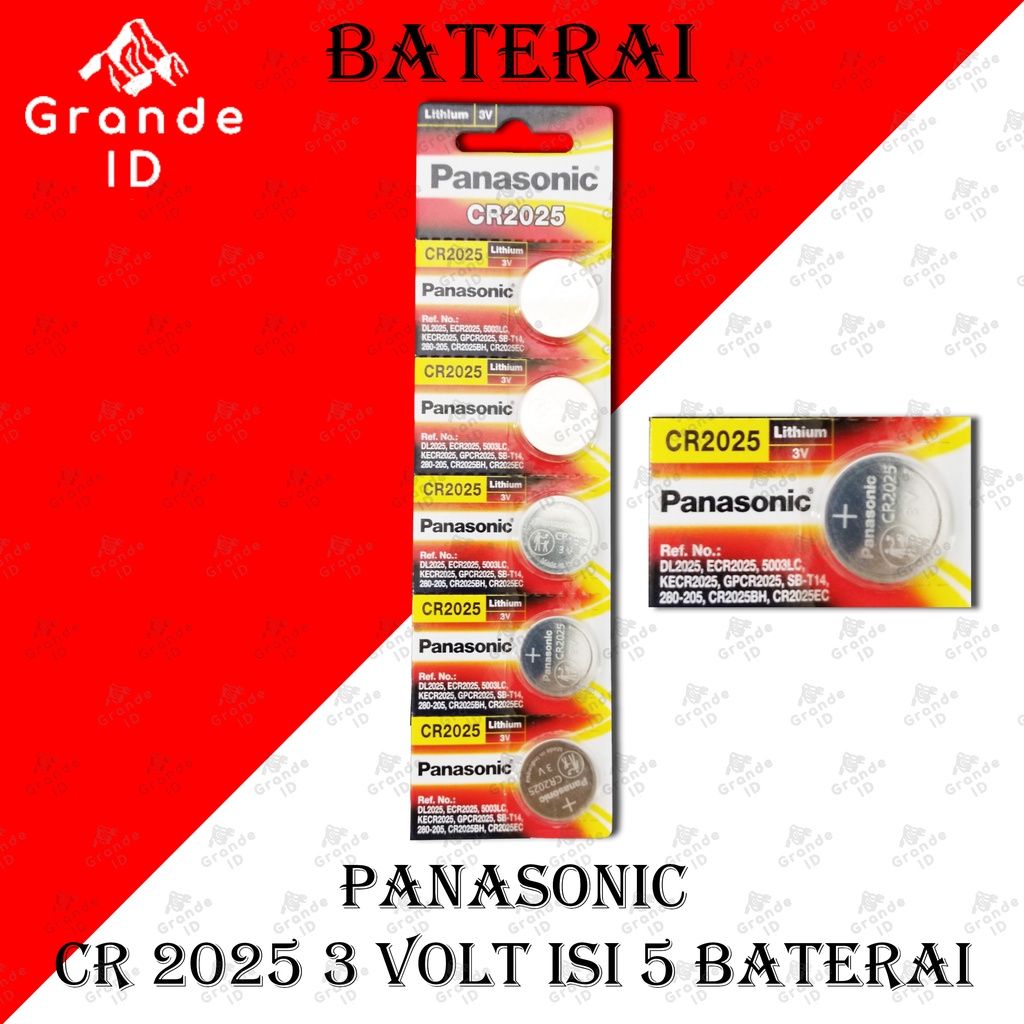 BATERAI / BATTERY / BATRE CR 2025 PANASONIC 3 VOLT ISI 5