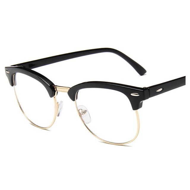 HC KACA MATA WANITA PRIA 7235 / KACAMATA KEKINIAN / KACA MATA FASHION#BISA (COD)-HC122 GOLD BLACK