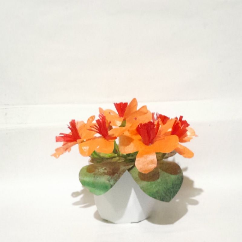 bunga hias dari plastik kresek bunga plus pot