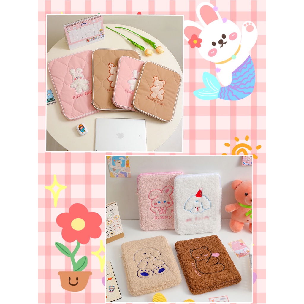 sarung tas ipad bear korea style unicorn tablet bag case ipad 11 / 7 / laptop CS01 CS03 CS04 CS05 milkjoy Cute bear Candy bear sleeve ipad