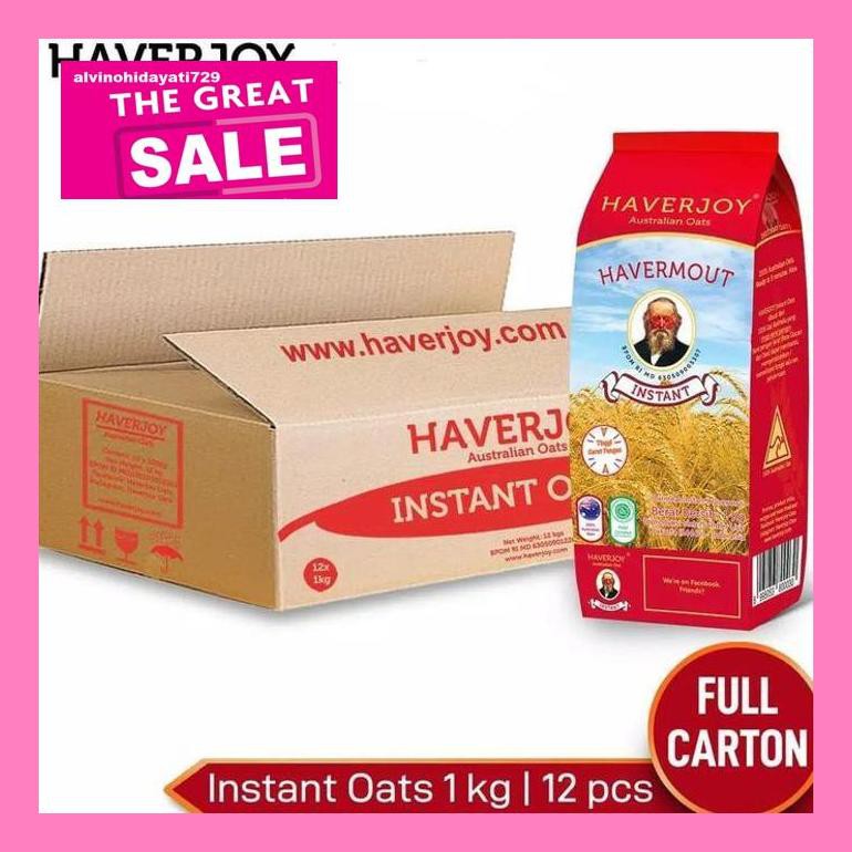 

Al04Nind Haverjoy Havermout Instan Oatmeal 1Kg @ 1Ctn ( Harga Termurah ) - 1Kg X 12 Pcs Indvvl03