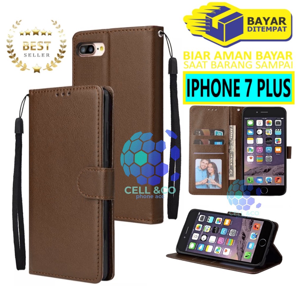 Flip cover IPHONE 7 PLUS Flip case buka tutup kesing hp casing hp flip case leather wallet