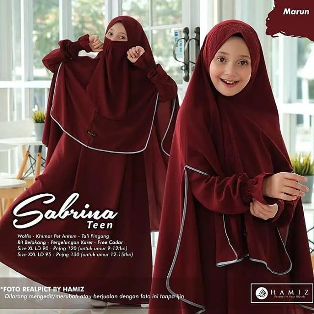 RECOMMENDED Gamis Anak Perempuan SABRINA TEEN SYARI gamis anak remaja set khimar wolfis original