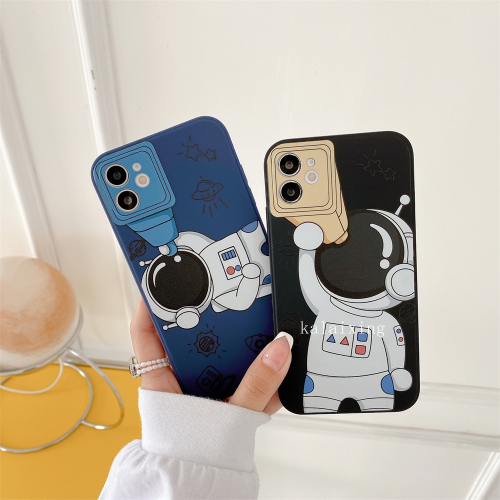 Case Desain Teleskop Spaceman Untuk iPhone 13 Pro Max 13 mini 12 ProMax 11 Pro Xs Max 7Plus 8Plus