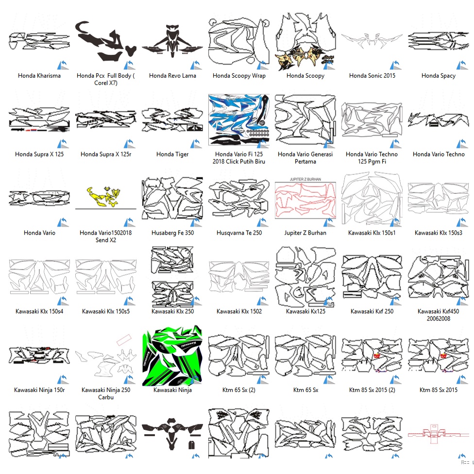 Motorcycle Decal Collection Vector Set - Coreldraw