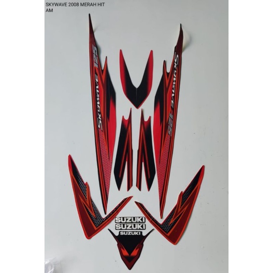 STRIPING SKYWAVE 2008 HITAM MERAH