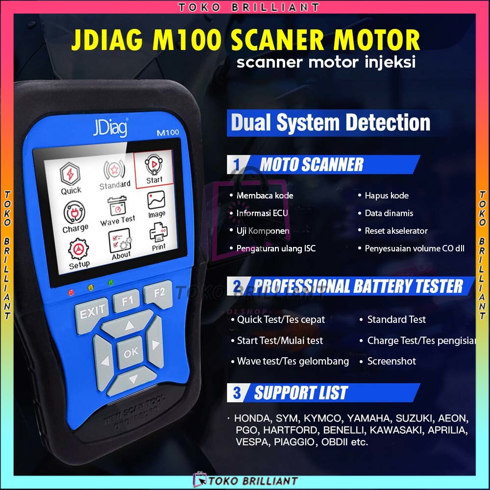 [TERBARU!!! Scanner OBD2 Motor Injeksi Diagnostik ECU ABS | Scaner Motor Injeksi JDiag M100 Motor Diagnostic Scanner Alat [Bahasa Indonesia]