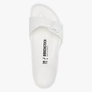 white birkenstock slides