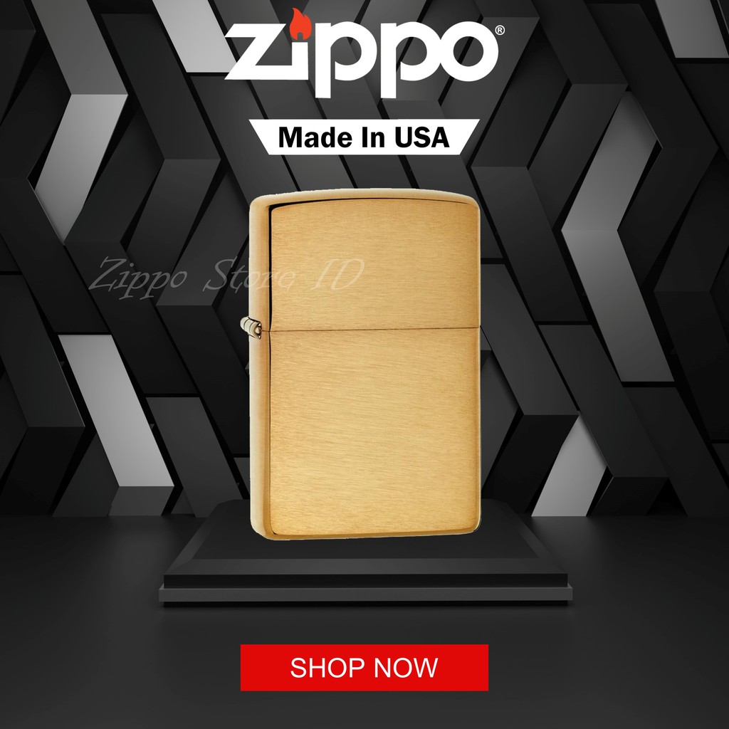 Zippo Armor Brushed Brass 168 Original Garansi Seumur Hidup