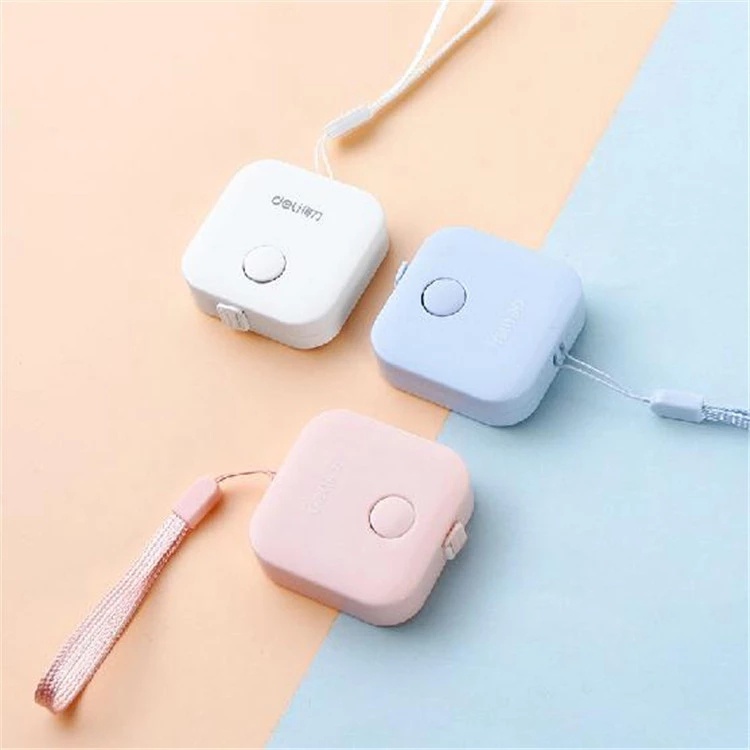 1.5M Portable Macaron Multi-color Square Tape Measure / Cute Small Soft Ruler With Lanyard / Office School Supply