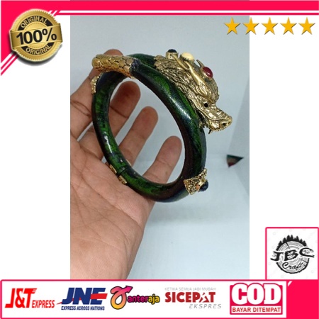Gelang akar Bahar tali arus hijau engsel variasi naga alpaka emas