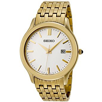 Seiko Mens SKK704P1 | Jam Tangan Pria SKK704 Gold Stainless Quartz