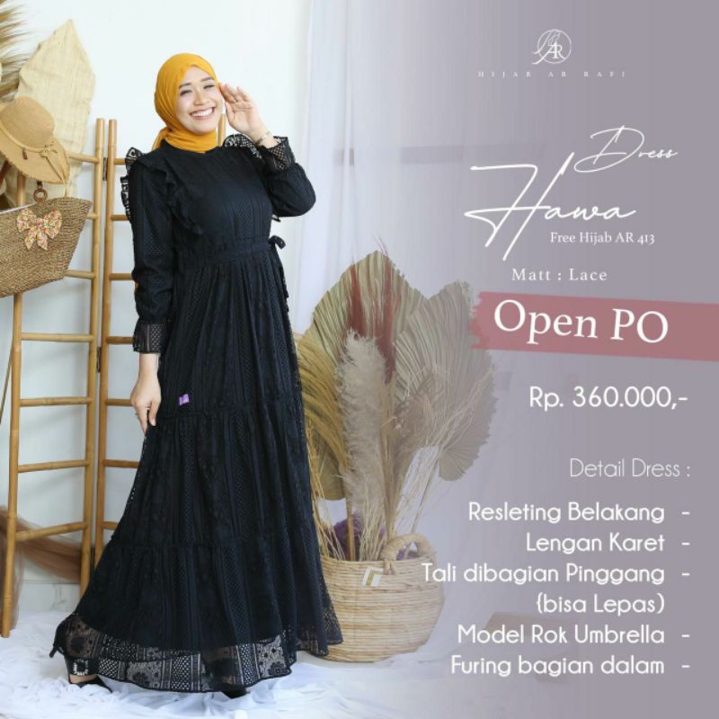 HAWA DRESS by arrafi baju/dress/gamis/longdress/terusan mewah murah untuk kondangan by arrafi