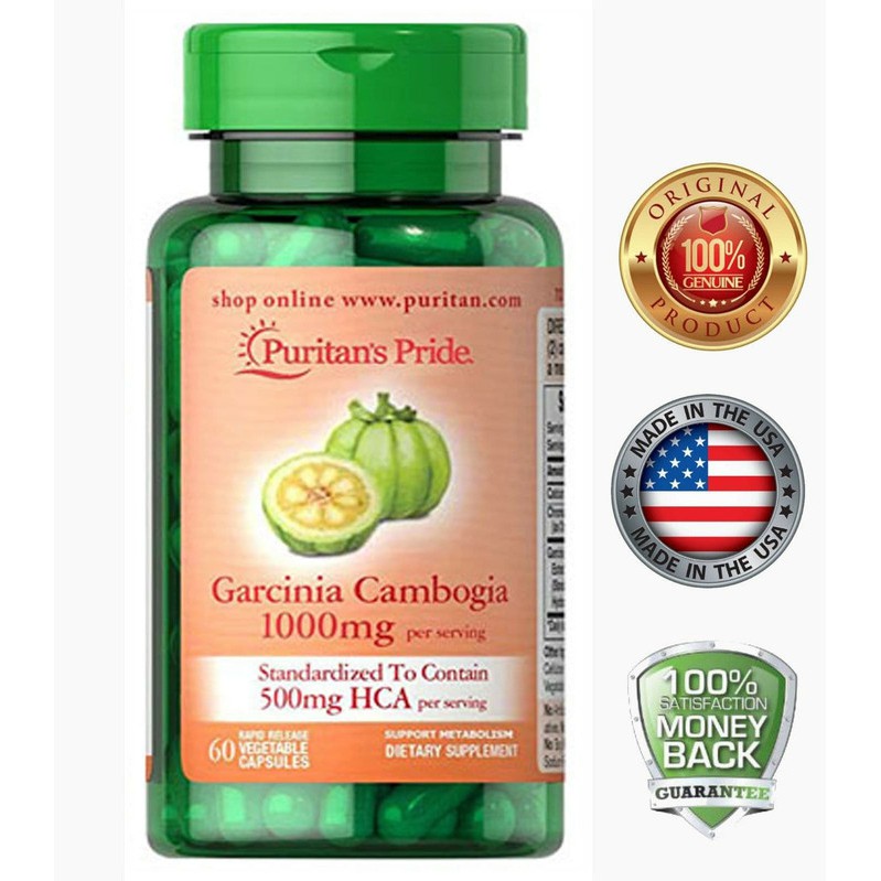 PROMO -  Garcinia Cambogia 1000 mg (60 Kapsul) - Diet Pelangsing - USA-PURITAN