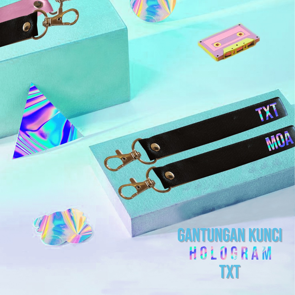 GANTUNGAN KUNCI TXT LANYARD HOLOGRAM FANMADE STRAP GANTUNGAN KUNCI HOLOGRAM TXT EDITION