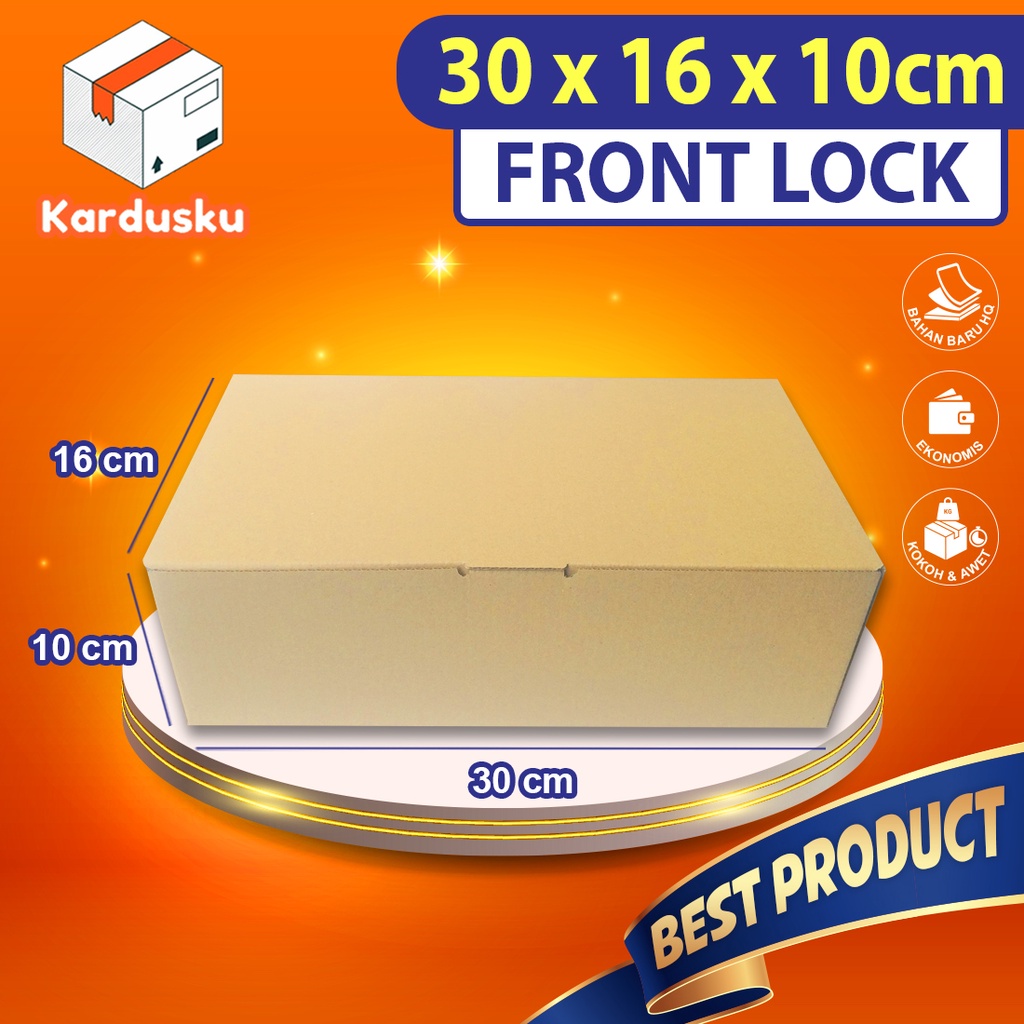 

Kardus Sepatu Dus uk 30x16x10 cm (ECER) Die Cut Box Kotak Packing Sendal Serbaguna Baju EARLOCK FULL