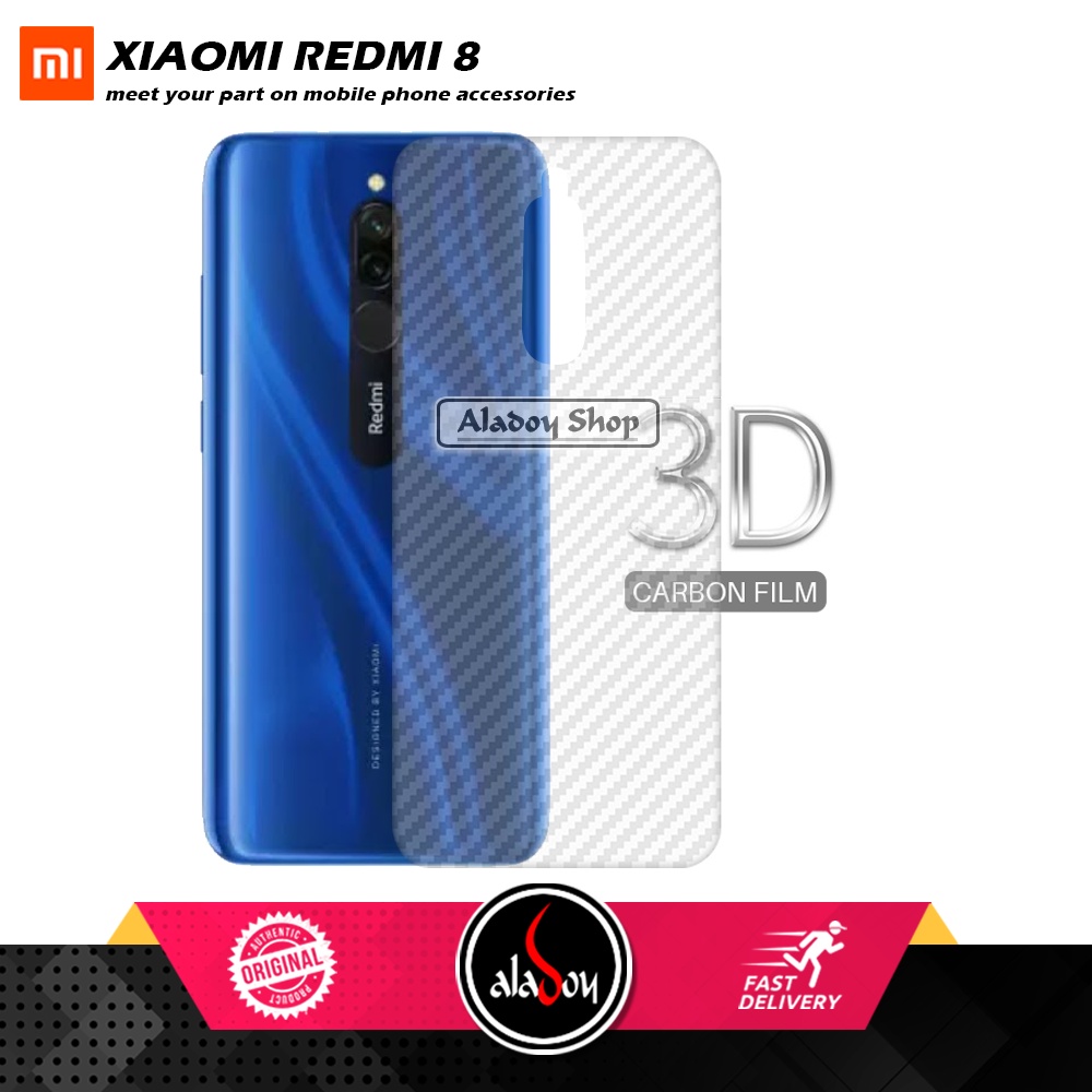 PAKET 3 IN 1 Tempered Glass Layar Xiaomi Redmi 8 Free Tempered Glass Camera dan Skin Carbon