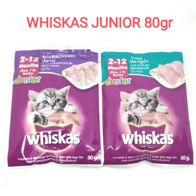 Jual Whiskas Basah Junior Sachet 80gr Saset Pouch. Shopee Indonesia