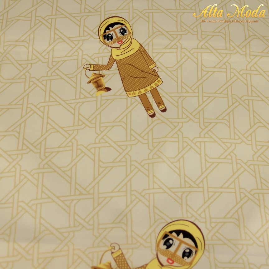 

Alta Moda Silky Satin Italy Motif Hijab Cartoon Kuning (1M)