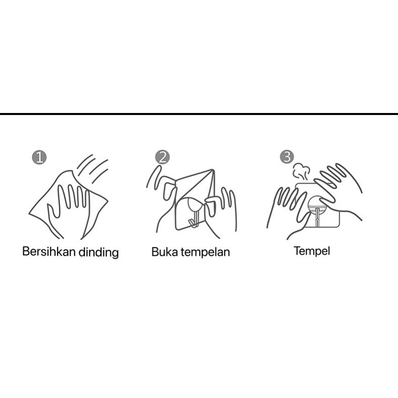 gantungan tempel dinding transparan hook kuat