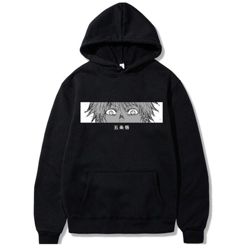 Gojo Satoru Eyes Hoodie Jujutsu Kaisen Kanji Anime Manga