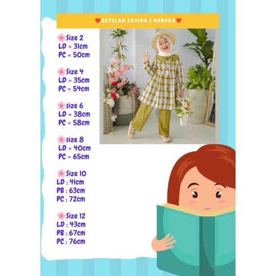 setelan anak cewe haruka 2-10 tahun (cod)