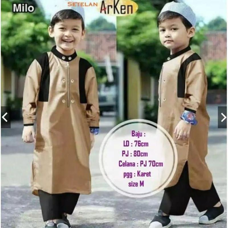 BAJU KOKO SETELAN  anak usia 3-10 tahun