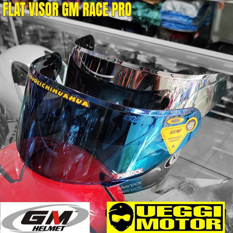 Jual Kaca Flat Visor Iradium Gm Race Pro Free Stiker Visor Gm Shopee Indonesia