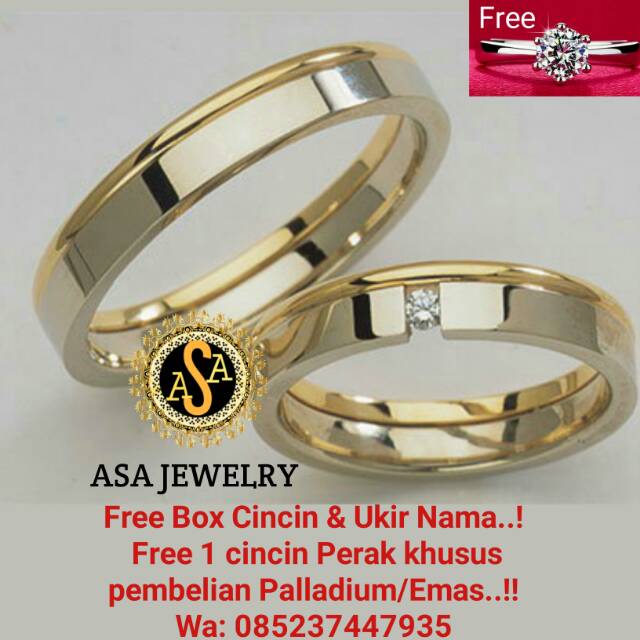 Cincin palladium kawin nikah couple tunangan pasangan Cincin palladium kawin nikah couple tunangan pasangan