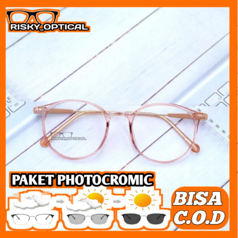 kacamata tr bulat//kacamata photocromic//frame 21261