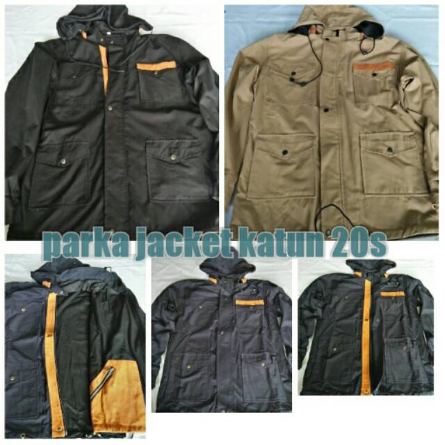 jaket parka black/navy/khaki/mocha katun 20s